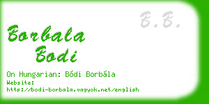 borbala bodi business card