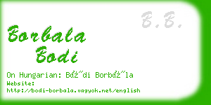 borbala bodi business card